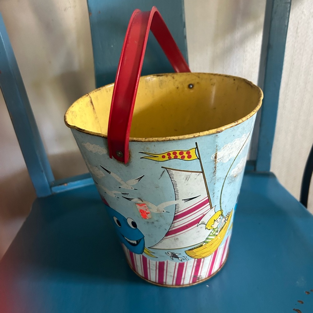 Vintage 1960'S J. CHEIN TIN LITHO SAND PAIL - Picture 3 of 9